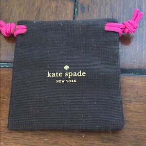 Kate Spade Dark Brown Pouch with Pink Drawstrings
